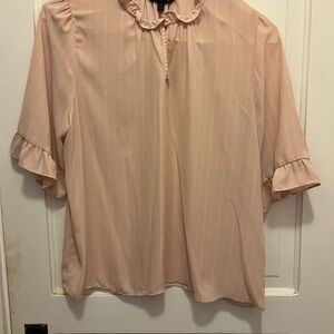 Banana Republic Pink Ruffled 3/4 Sleeve Blouse